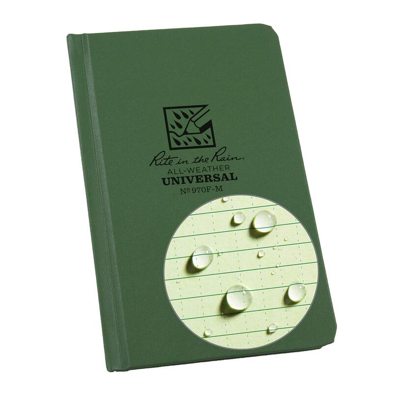 RITE IN THE RAIN Weatherproof Hardcover Pocket Notebook, Universal Rule, 160 Pages
