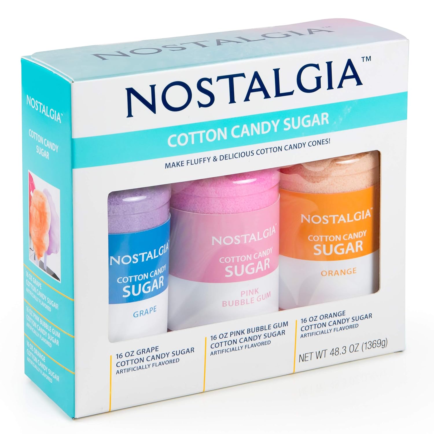 NOSTALGIA Cotton Candy Flossing Sugar Party Kit (3-Pack)