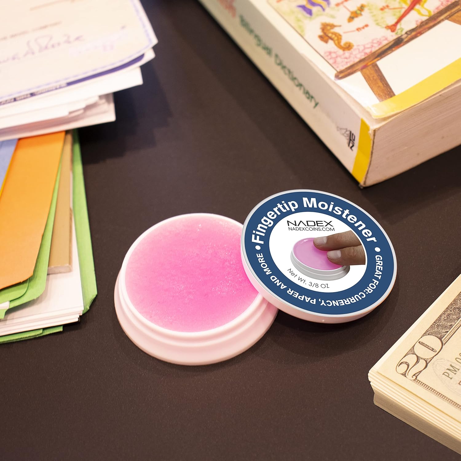 Nadex 3 Pack Fingertip Moistener Pads - Non-Slip Counting Cash Bills Separating Documents
