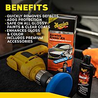 Meguiar's Quik Scratch Eraser Kit, Car Scratch Remover for Repairing Surface Blemishes, Car Care Kit with ScratchX