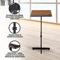 Oklahoma Sound Portable Presentation Series Adjustable Height Lectern Stand 16 Inch x 20 Inch Reading Surface with Book
