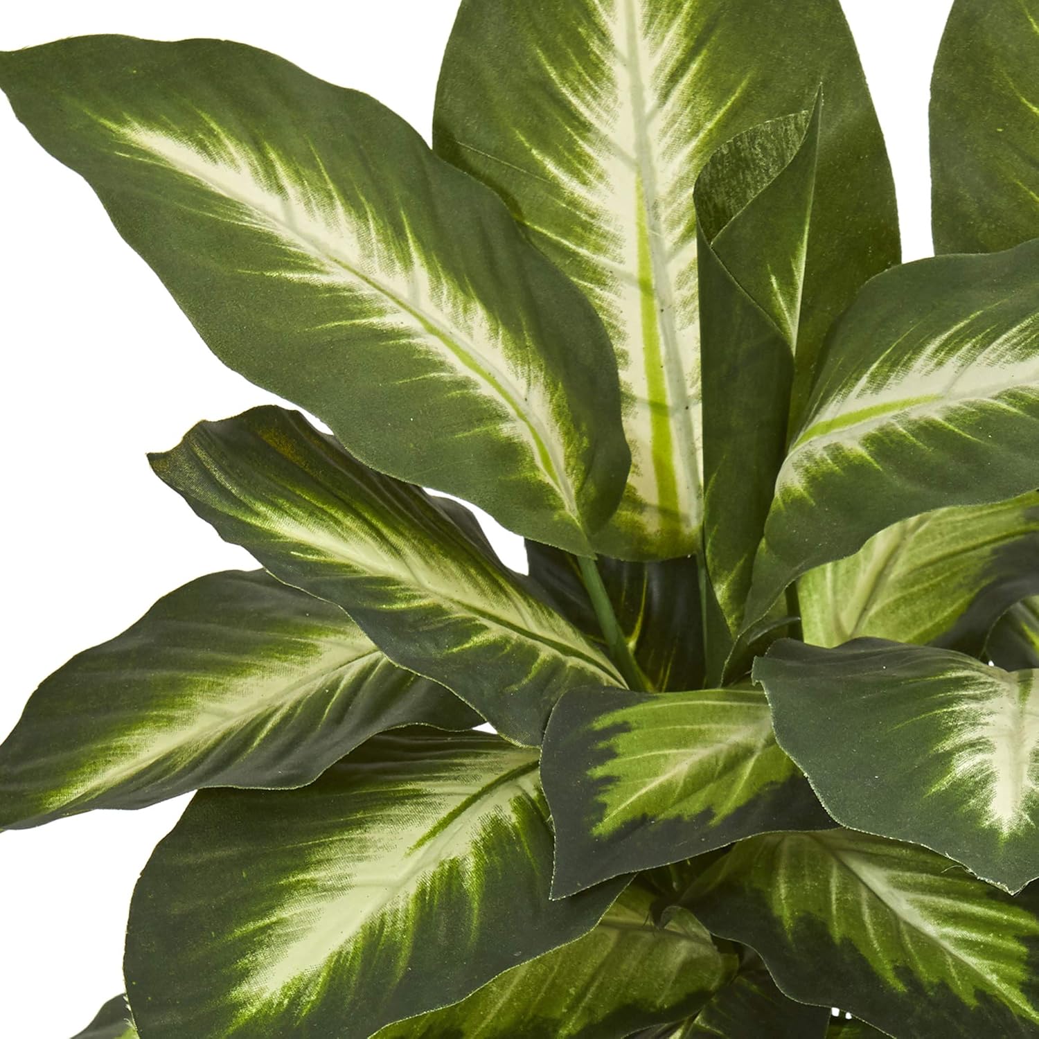 Nearly Natural 18inH Dieffenbachia Artificial Plant With Ceramic Planter, 18inH x 16inW x 16inD, Tan/Green