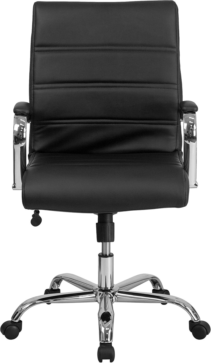 Flash Furniture Whitney Mid-Back Swivel LeatherSoft Desk Chair with Padded Seat and Armrests