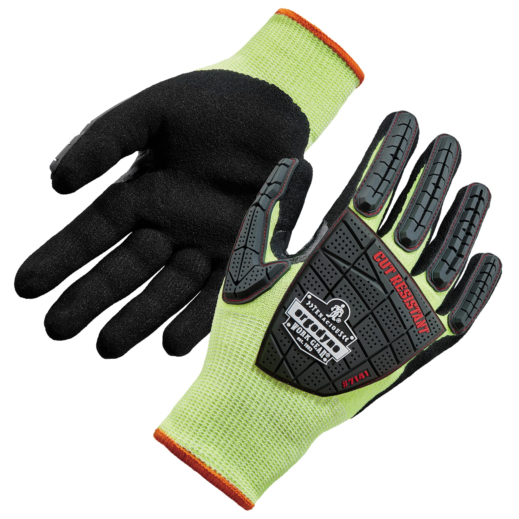 Ergodyne ProFlex 7141 Hi-Vis Nitrile-Coated DIR Level 4 Cut-Resistant Gloves