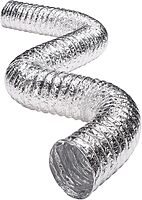 Deflecto 3-Ply 4in x 8ft Class 1 Flexible Aluminum Duct With Spring Clamps, Silver, FLXC0408