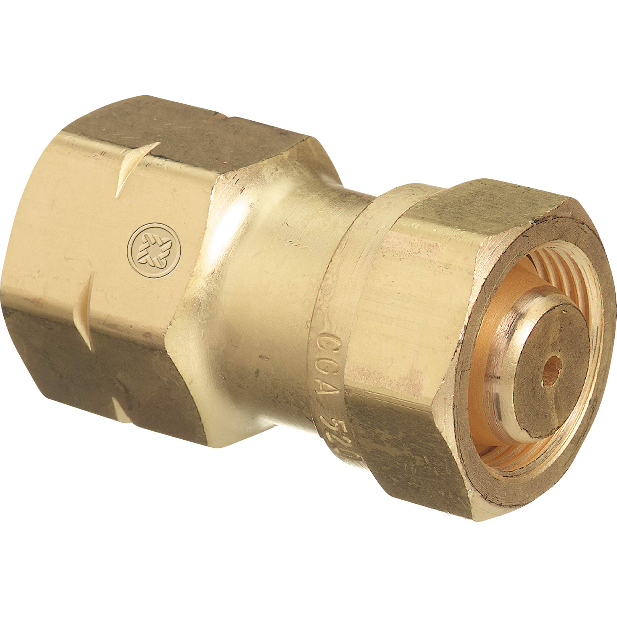 Western Enterprises 317 Brass Cylinder Adaptors, CGA-520 "B" Tank Acetylene to CGA-510 POL Acetylene