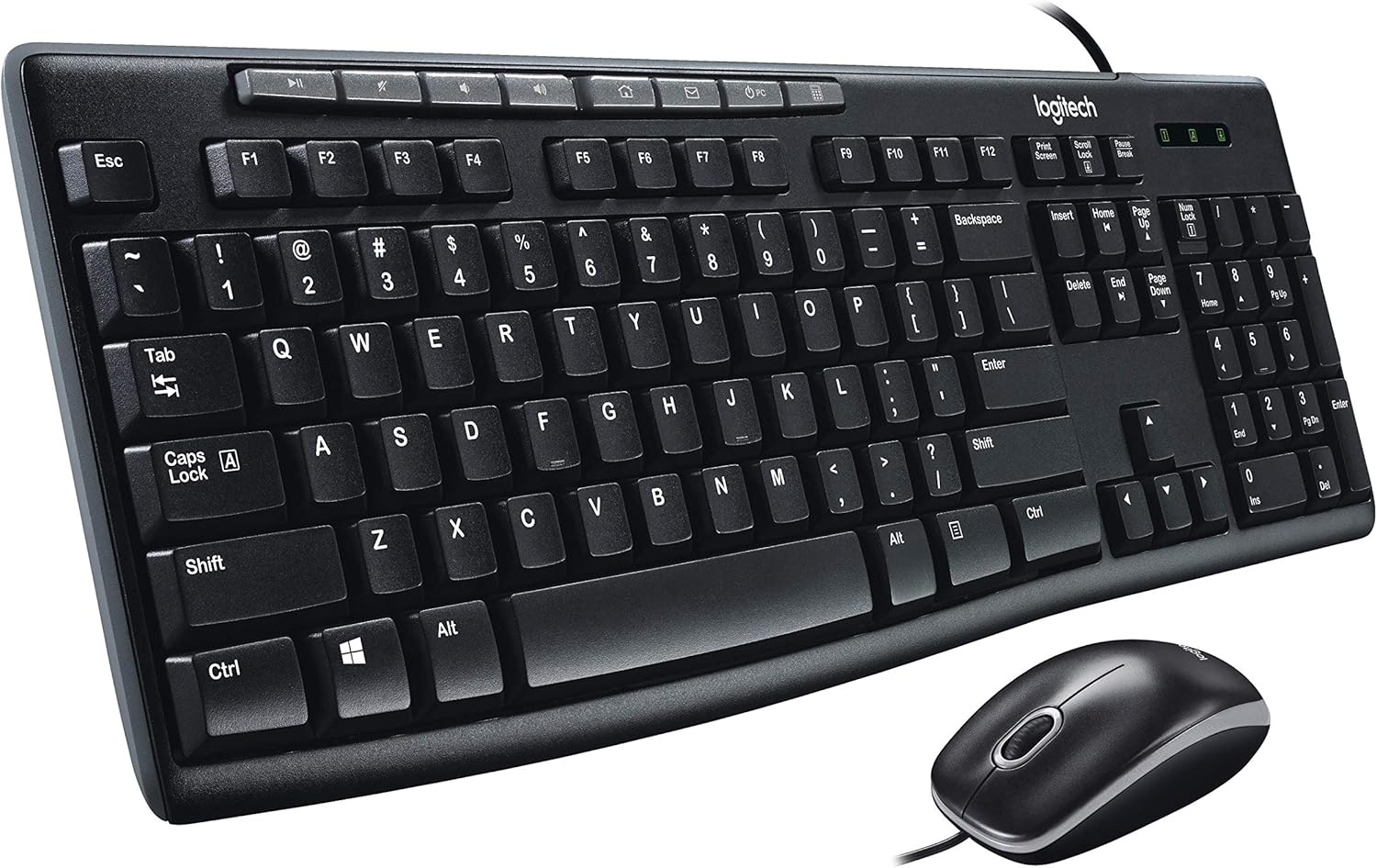 Logitech Media Combo MK200 Full-Size Keyboard and High-Definition Optical Mouse Keyboard and Mouse