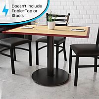 Flash Furniture Round Restaurant Table Base With 4ft"-Diameter Table-Height Column, 28-1/2inH x 24inW x 24inD, Black
