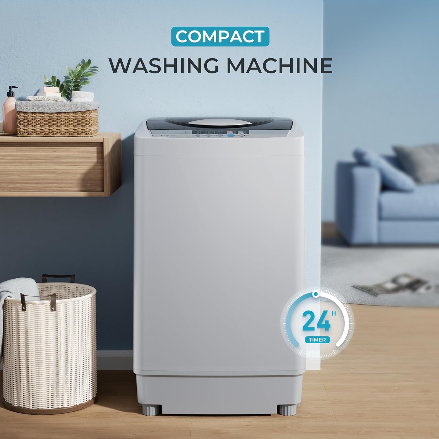 Euhomy Lavadora portátil 1.59 pies cúbicos, capacidad 11 libras Euhomy Lavadora portátil 1.59 pies cúbicos, capacidad 11 libras