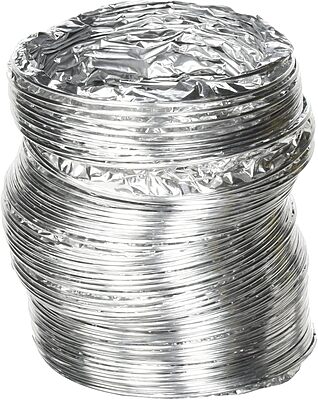 Deflecto Supurr-Flex 4in Multilayered Flexible Aluminum Duct For Dryers, Silver, F0405MSX/30