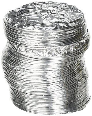 Deflecto Supurr-Flex 4in Multilayered Flexible Aluminum Duct For Dryers, Silver, F0405MSX/30