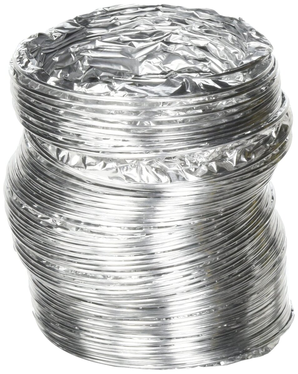 Deflecto Supurr-Flex 4in Multilayered Flexible Aluminum Duct For Dryers, Silver, F0405MSX/30