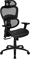 Flash Furniture LO Ergonomic Mesh Office Chair with 2-to-1 Synchro-Tilt, Adjustable Headrest, Lumbar Support, and Adjustable Pivot Arms in Black