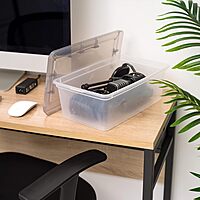 IRIS 6 Quart Snap Top Plastic Storage Boxes, Clear - 10 Pack