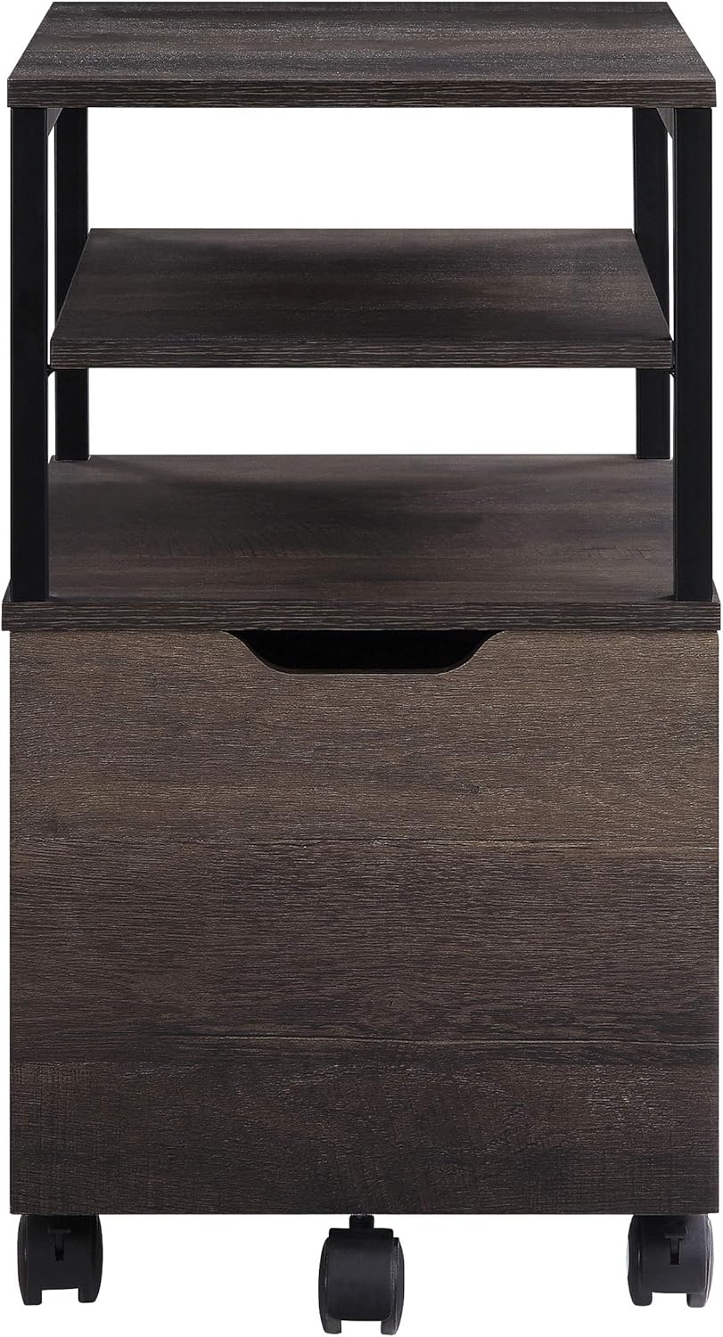 OSP Home Furnishings Contempo Mobile Cart, Ozark Ash