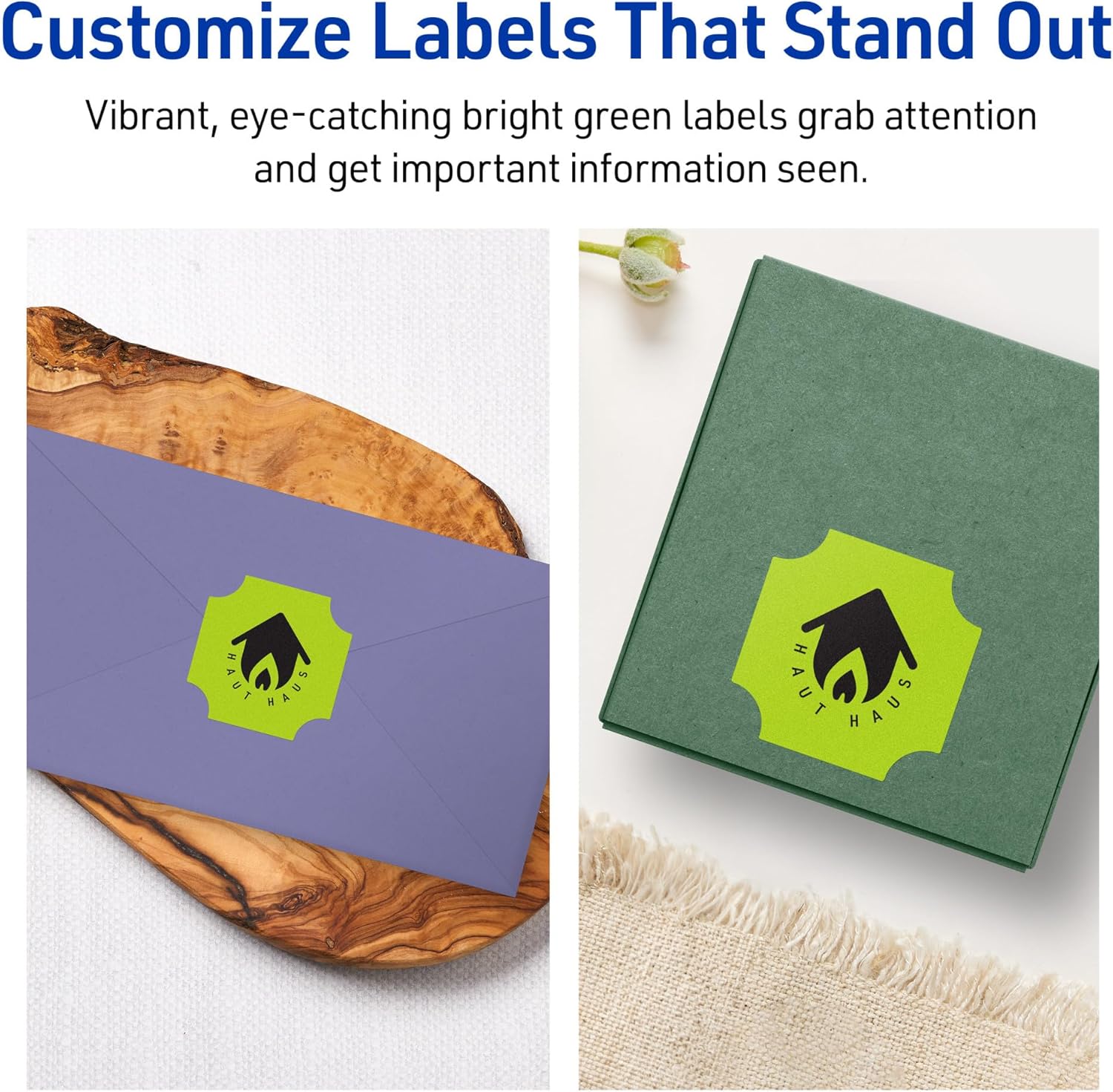 AVERY Printable Square Scalloped Labels, Sure Feed Technology
