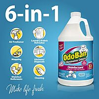 OdoBan Disinfectant Concentrate and Odor Eliminator, 2 Gallons, Cotton Breeze Scent