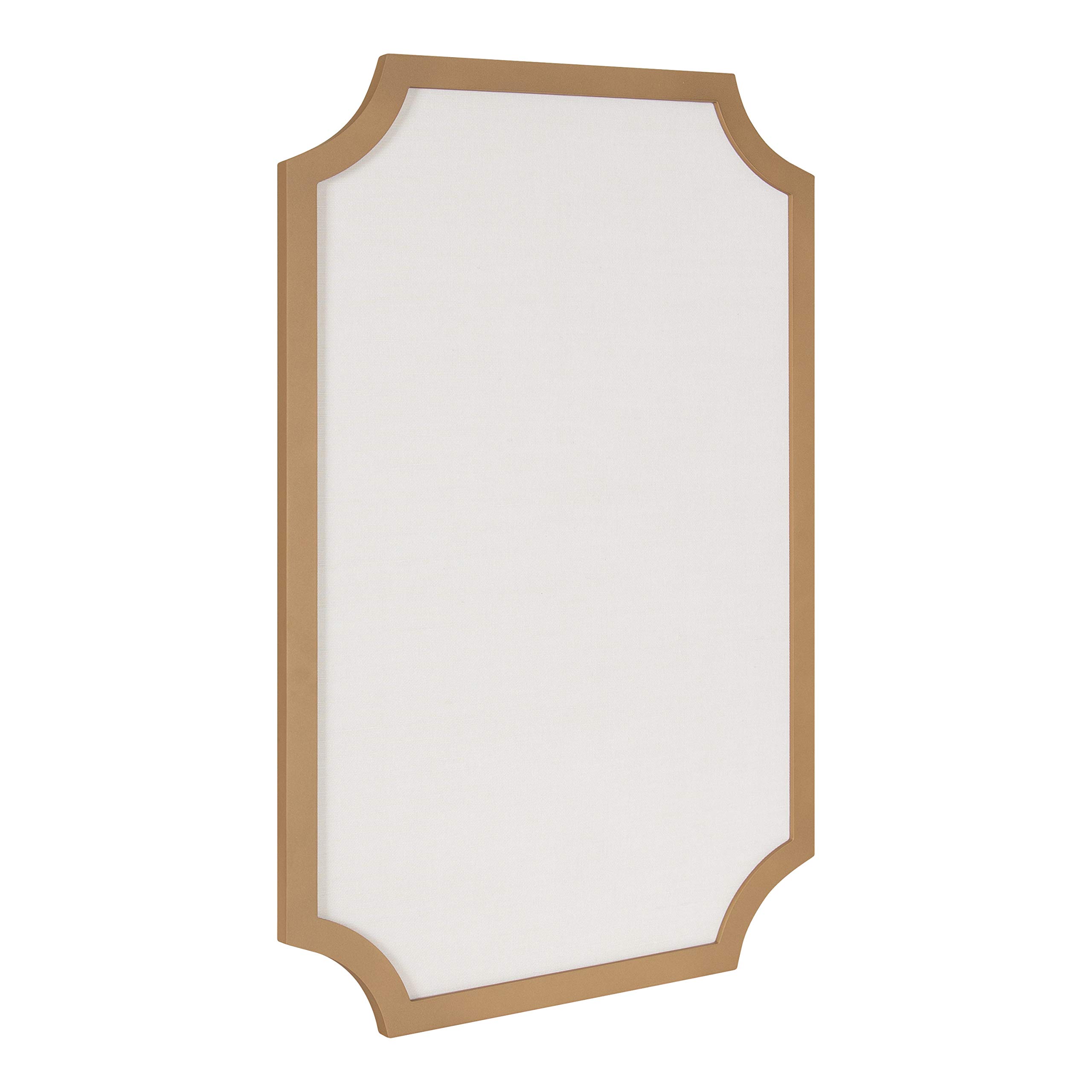 Kate and Laurel Holbrook Modern Scalloped Fabric Pinboard, 24 x 36, Gold, Decorative Bulletin Board for Wall