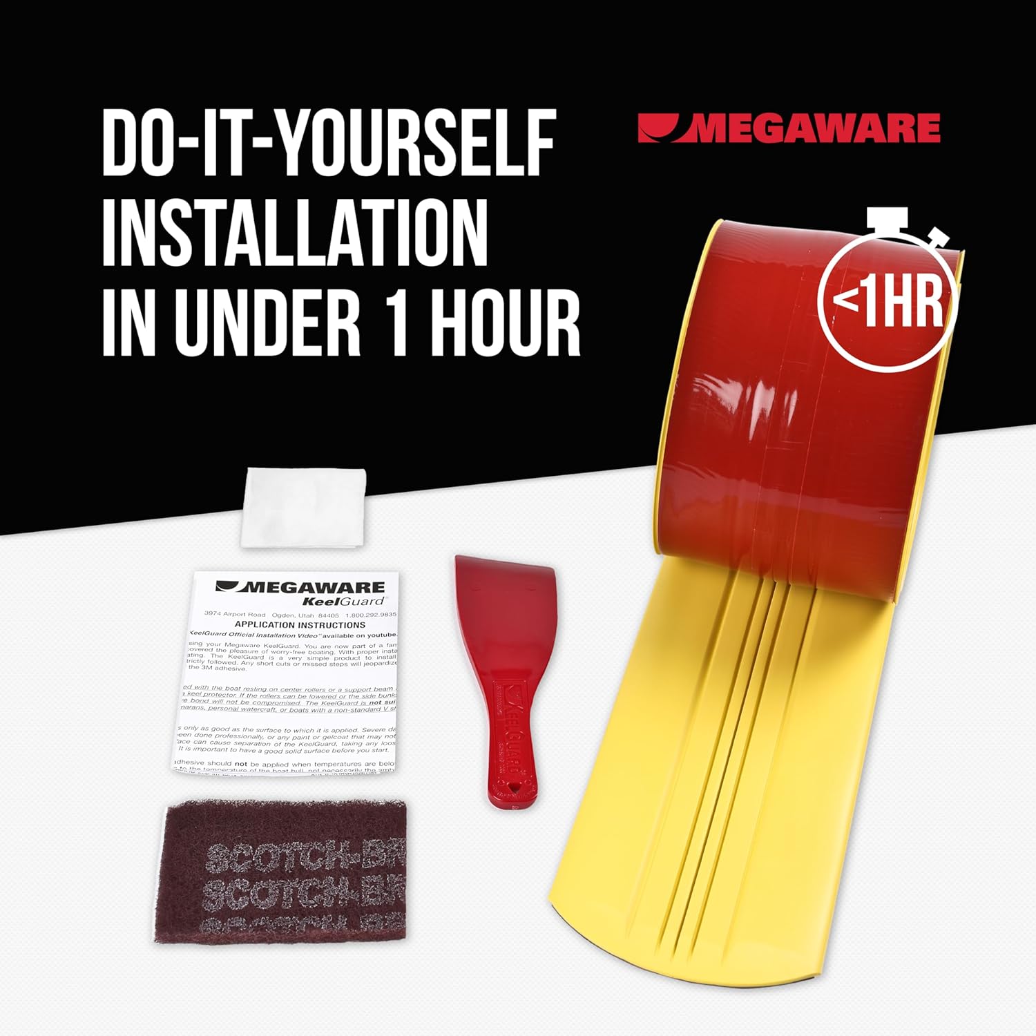 MEGAWARE KEELGUARD Self-Adhesive DIY Keel Guard 5-Inch Wide (9 Standard Lengths, 11 Colors)