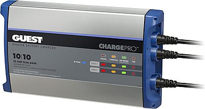 Guest On-Board Battery Charger - Marine, 120V Input, IP67 Waterproof