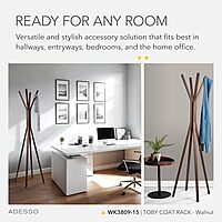 Adesso Toby Coat Rack, 68.25" T x 16.5" W x 16.5" D, Walnut