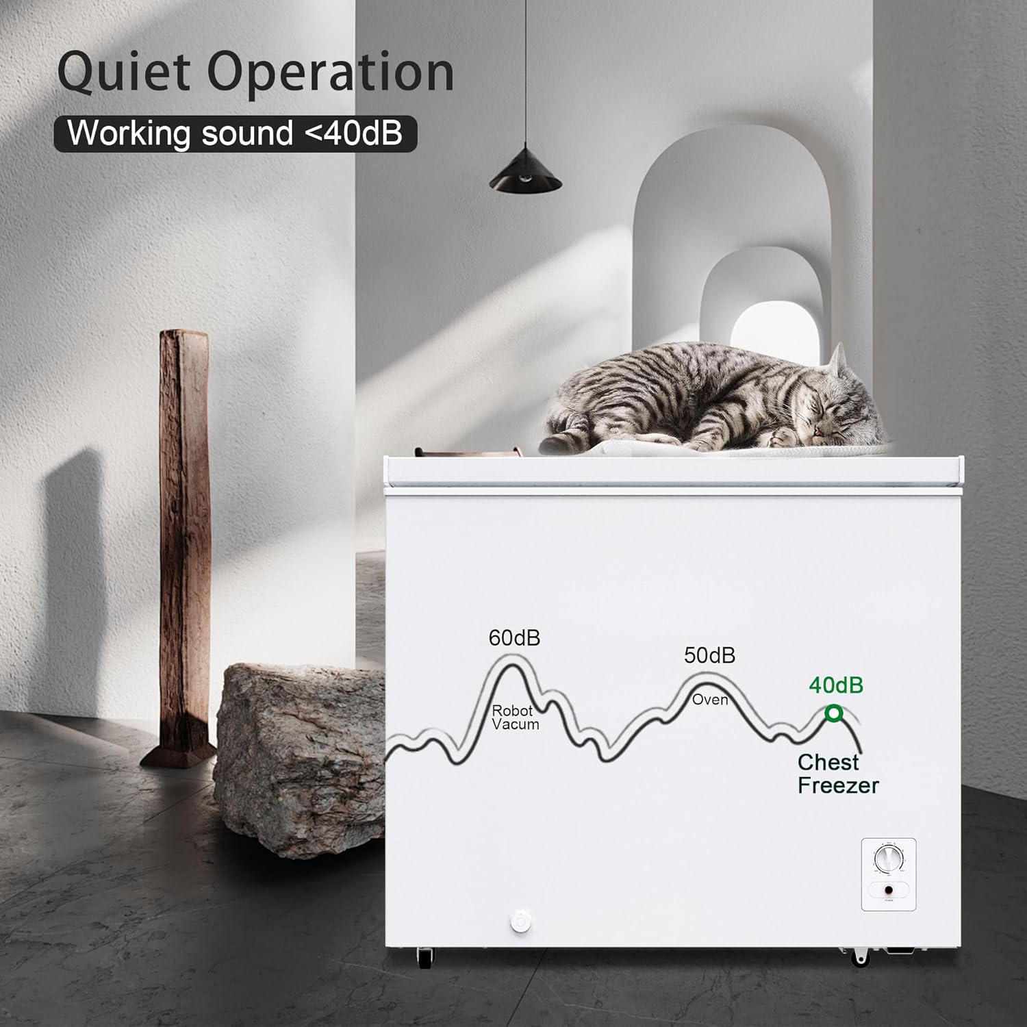 Congelador de pecho de 9 pies cúbicos, color blanco Congelador de pecho de 9 pies cúbicos, color blanco