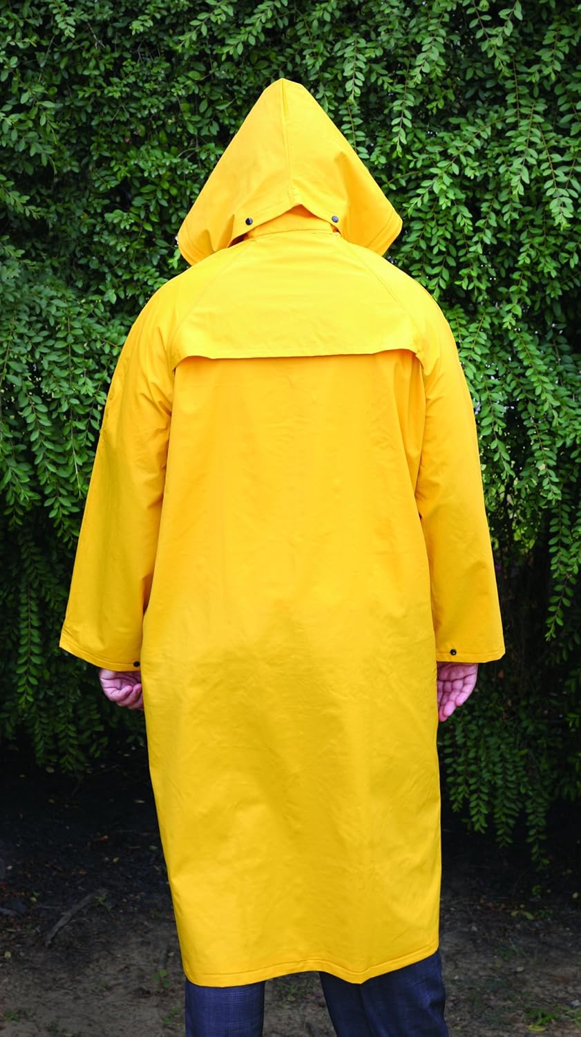 MAGID MCR Safety 200CX2 49-Inch Classic PVC/Polyester Coat with Detachable Hood, Yellow, 2X-Large