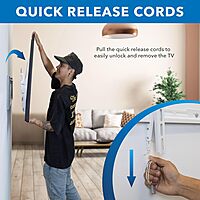 Mount-It! Tilting TV Wall Mount for 43"-90" TVs, Ultra Slim Heavy-Duty, White