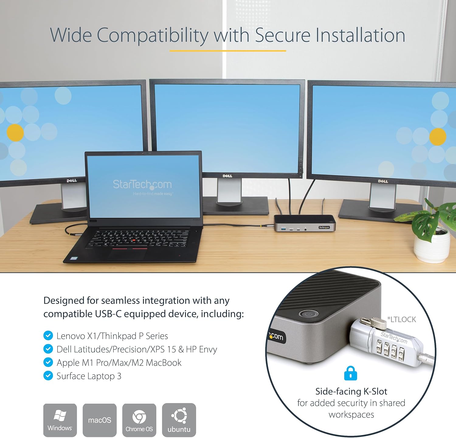 StarTech.com Universal USB-C and Thunderbolt Docking Station