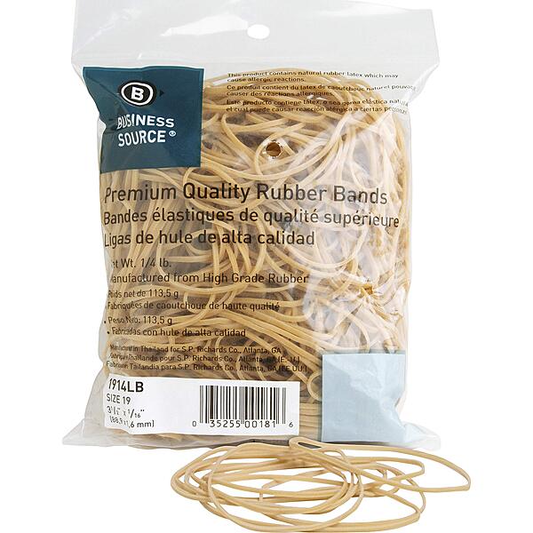 Sparco Premium Quality Rubber Bands - Size: #19 - 3.50in Length x 60 mil Width - 30 mil Thickness - Sustainable - 425 / Box - Natural