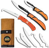 OUTDOOR EDGE RazorGuide Pak Hunting Knife Set. Features Two Replaceable Blade Hunting Knives, Bone Saw