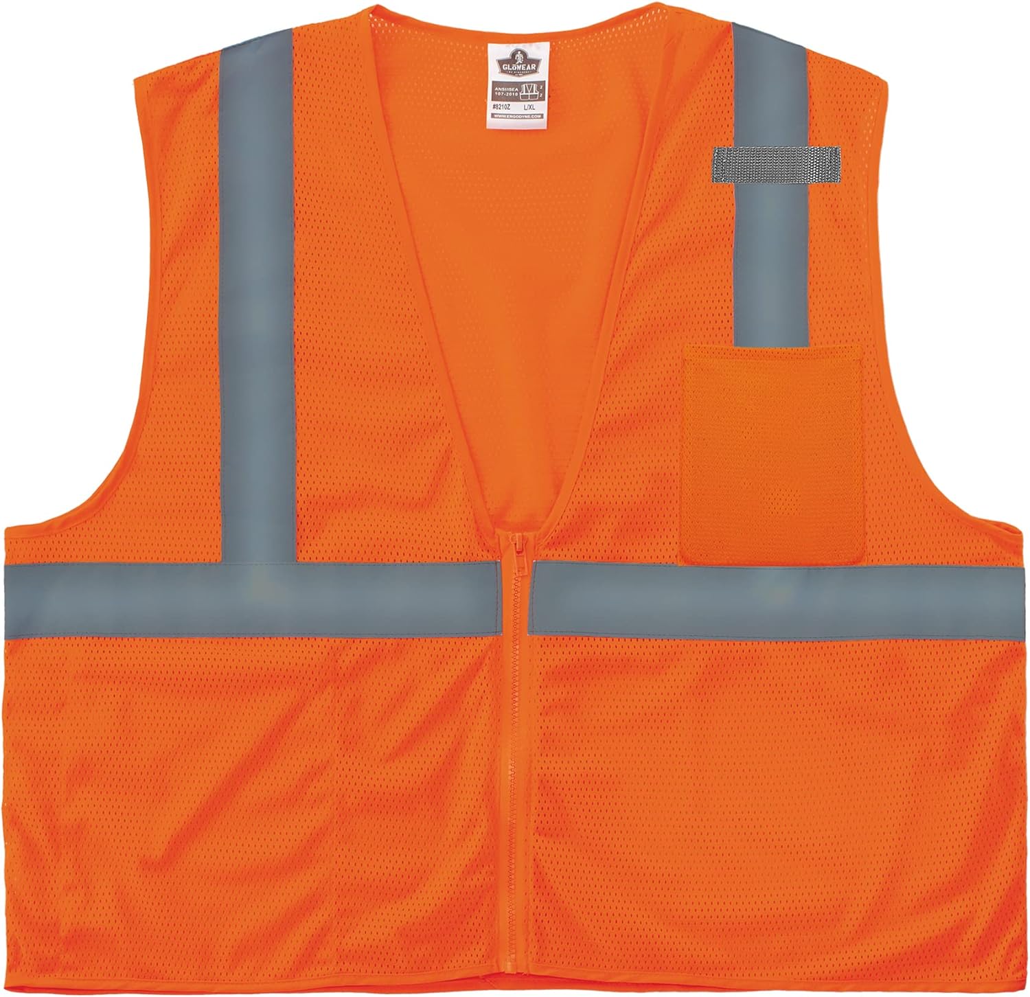 Ergodyne GloWear 8210Z ANSI Economy High-Visibility Reflective Safety Vest (Zipper Closure)