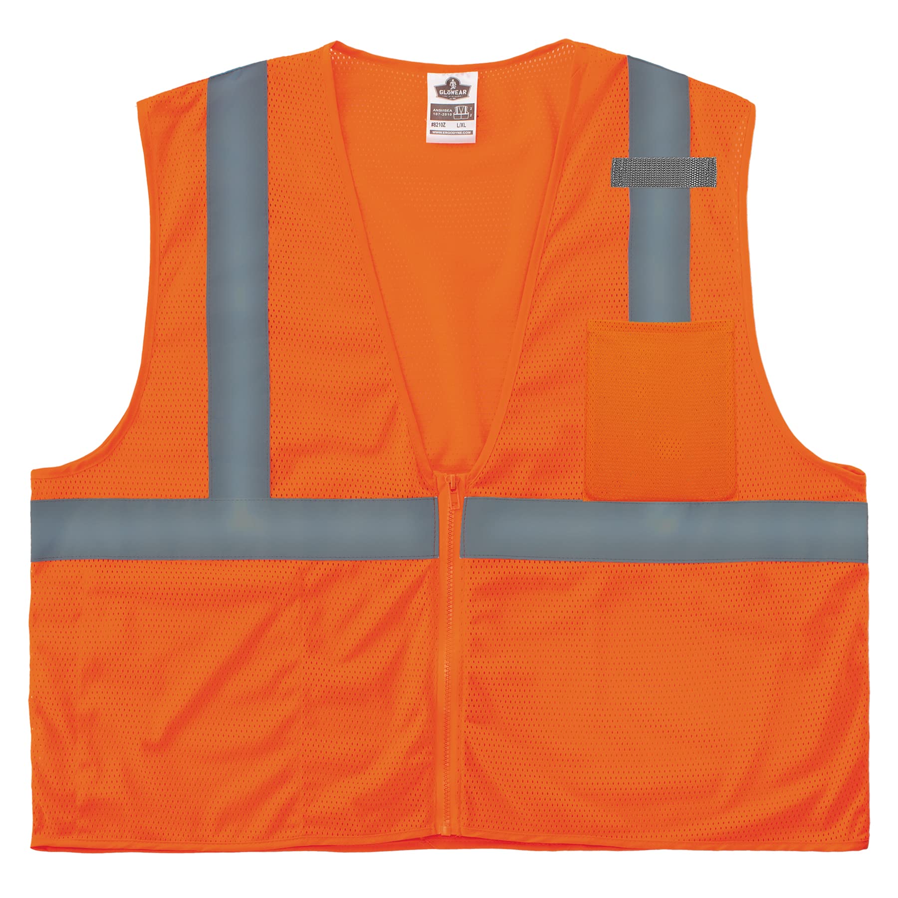 Ergodyne GloWear 8210Z ANSI Economy High-Visibility Reflective Safety Vest (Zipper Closure)