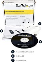 StarTech USB to Ethernet Adapter - USB to RJ45 Gigabit Network Adapter