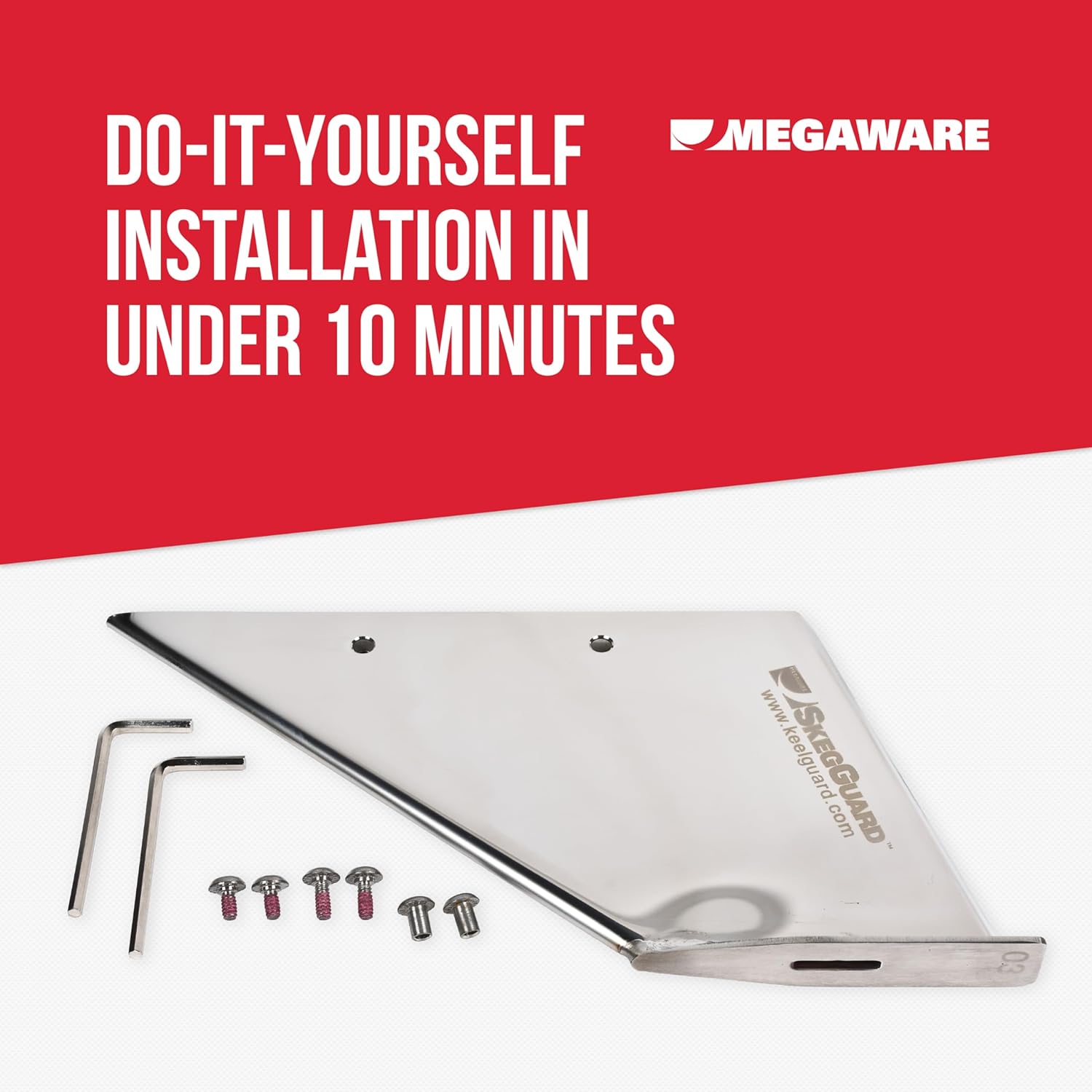 MEGAWARE KEELGUARD SkegGuard 27412 Skeg Protector with Drain Hole - Protects Against Ramp Dragging