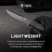 TEKTO F2 Bravo Folding Pocket Knife - D2 Steel Blade, Ceramic Ball Bearings - EDC - Snap