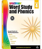 Spectrum Grade 4 Word Study and Phonics Workbooks, Ages 9 to 10, 4th Grade Phonics and Word Study, Dictionary Skills, Vocabulary Builder, Synonyms and ... Prefixes and Suffixes - 176 Pages (Volume 83)