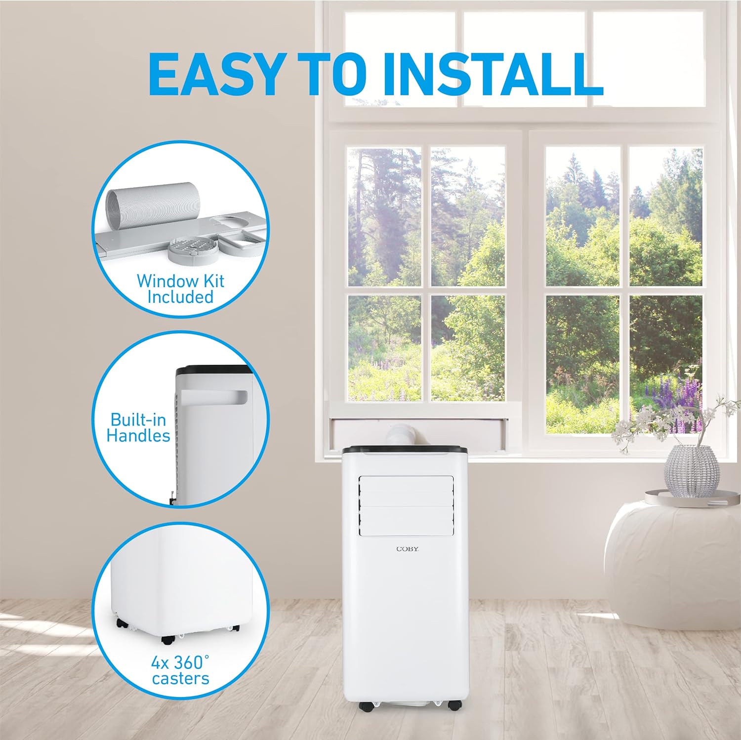 COBY Portable Air Conditioner 3-in-1 AC Unit Dehumidifier & Fan
