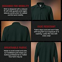 VERTX Mens Coldblack Long-Sleeve Tactical Polo Shirt