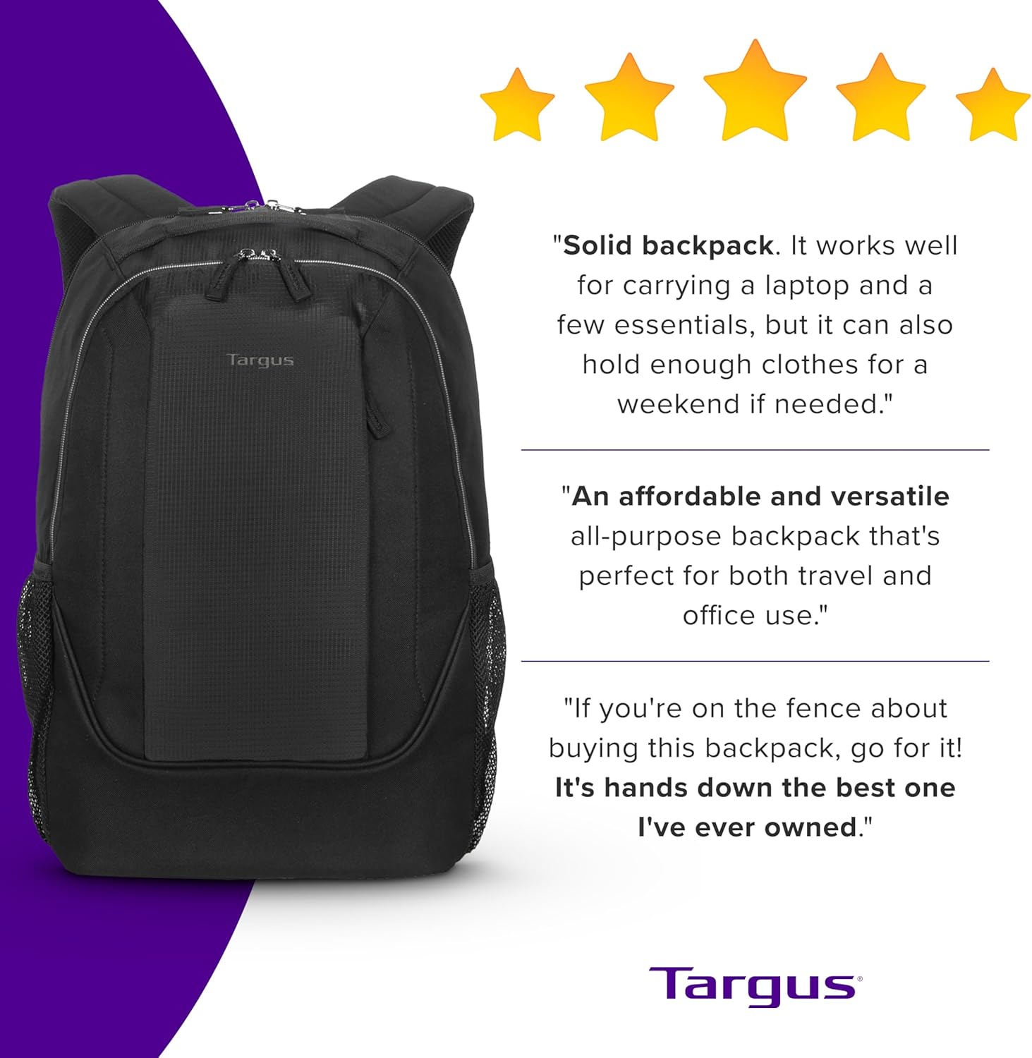 Targus Ascend TSB710US Carrying Case (Backpack) for 16in Notebook - Black - Sweat Resistant - Polyester