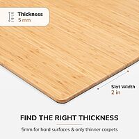 Anji Mountain Office Chairmat Thickest & Sturdy Bamboo Chairmats Highly Premium Quality Anti-Slip Heavy Duty