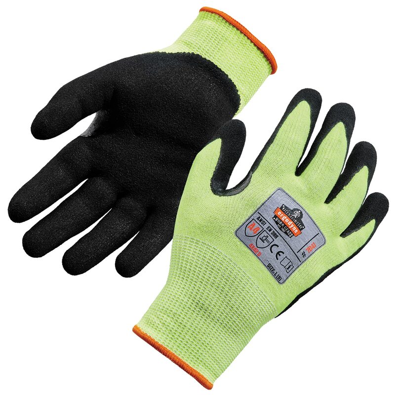 ERGODYNE ProFlex 7041 Hi-Vis Nitrile Coated Cut Resistant Gloves
