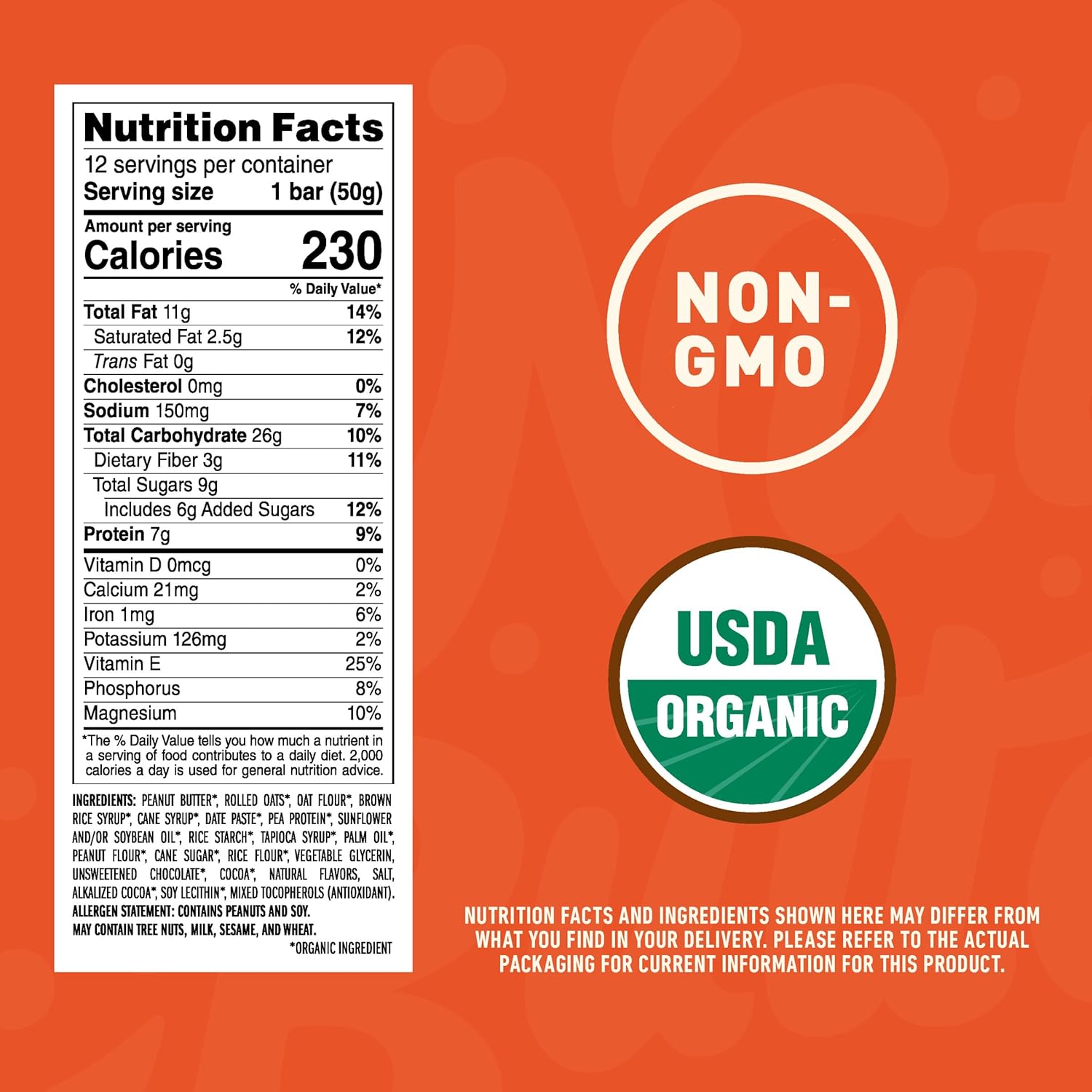 Clif Bar - Nut Butter Bar - Organic Snack Bars - Chocolate Peanut Butter - Organic - Plant Protein