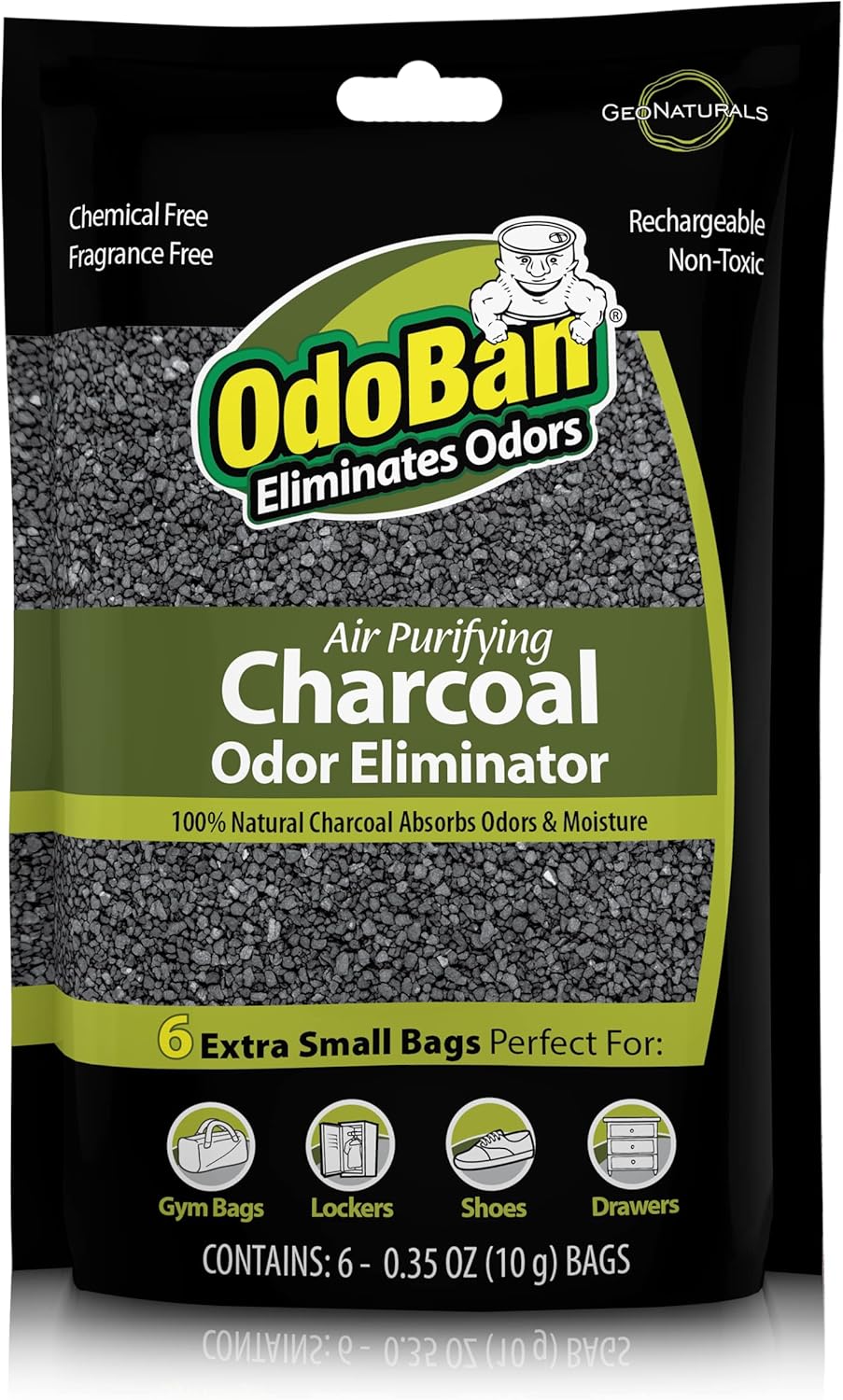 OdoBan Air Purifying Charcoal Natural Odor Eliminator, Non-Toxic Formula, Made in the USA, Fragrance Free