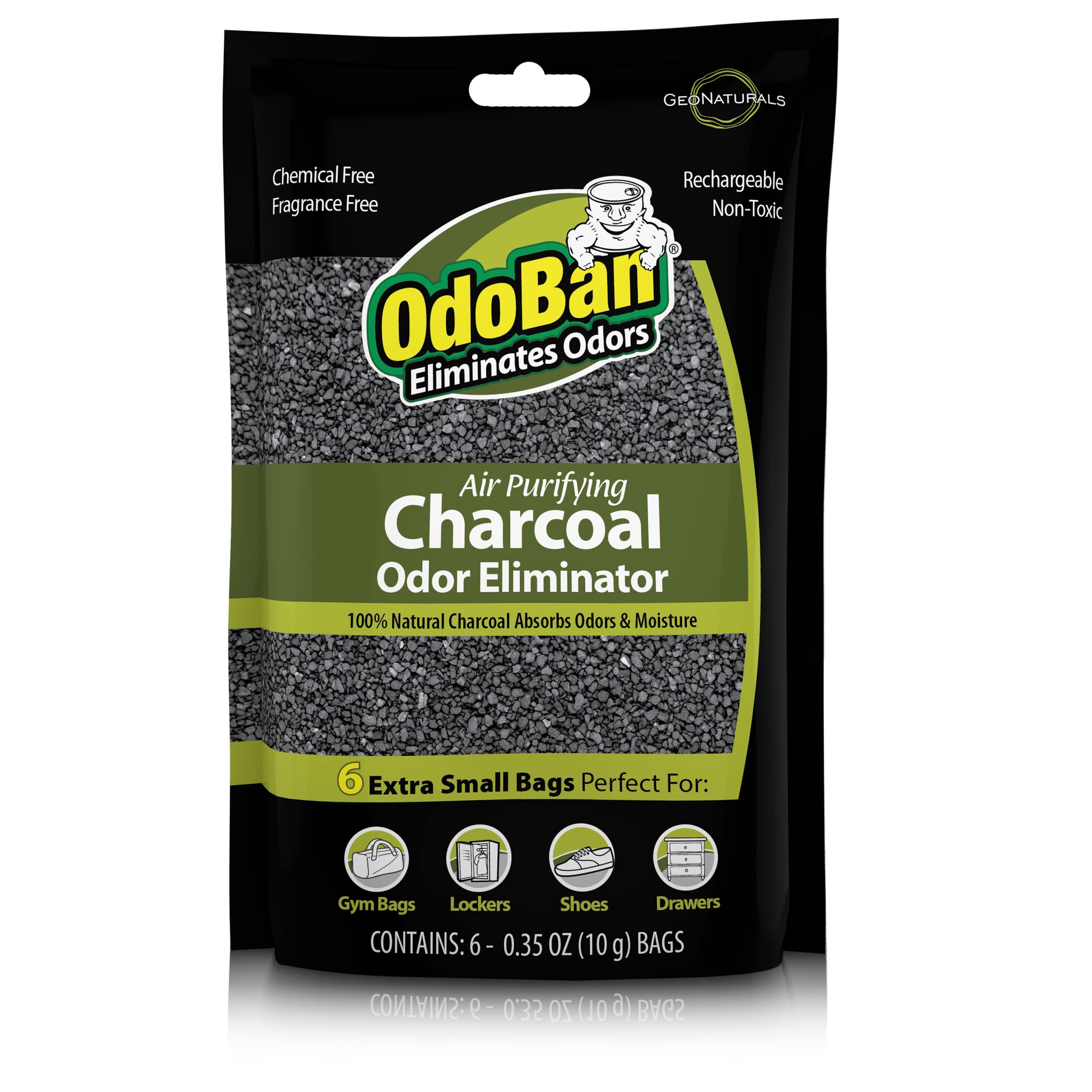 OdoBan Air Purifying Charcoal Natural Odor Eliminator, Non-Toxic Formula, Made in the USA, Fragrance Free