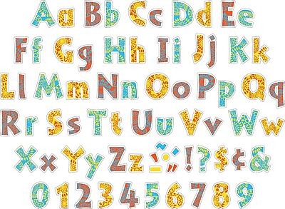 Barker Creek 4" Letter Pop-Outs 2-Pack, Moroccan, Jazz Up Your Bulletin Boards with These Colorful Letters, 510 Upper and Lowercase Letters, Numbers & Punctuation Marks, 4" (3645)