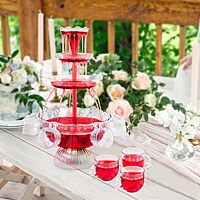 Nostalgia LPF230 3-Tier Lighted Party Fountain, Holds 1.5 Gallons, LED Lighted Base