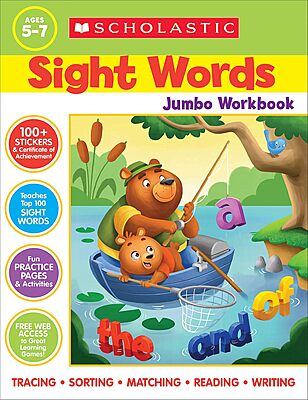 Scholastic Sight Words Jumbo Workbook, Kindergarten - Grade 2