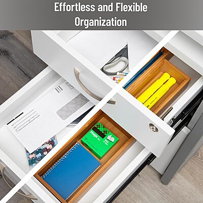 MIND READER Drawer Organizer Set, Multi-Piece Storage Trays for Kitchen, Bathroom, Office & More