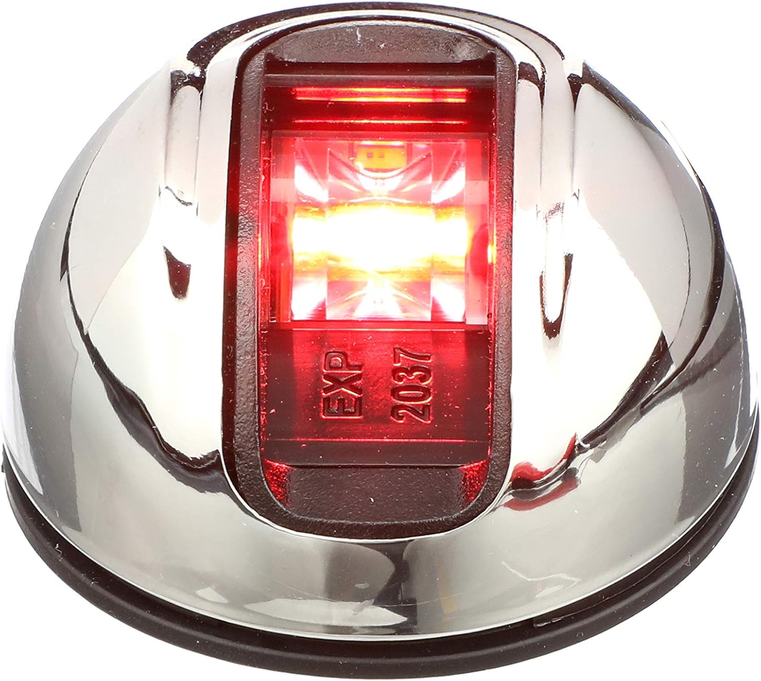 Attwood LightArmor Vertical Surface Mount Navigation Light - Oval - Port (Red) - Stainless Steel - 2NM